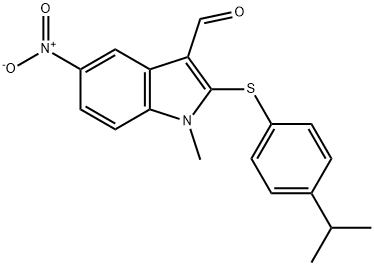 2-[(4-ISOPROPYLPHENYL)SULFANYL]-1-METHYL-5-NITRO-1H-INDOLE-3-CARBALDEHYDE Struktur