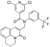 2,6-DICHLORO-N-[(2,3-DIHYDRO-5-OXO-(1H,5H)-BENZO[IJ]QUINOLIZIN-6-YL)METHYL]-N-[3-(TRIFLUOROMETHYL)PHENYL]PYRIDINE-4-CARBOXAMIDE Struktur