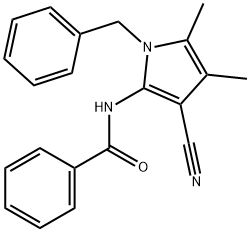 N-(1-BENZYL-3-CYANO-4,5-DIMETHYL-1H-PYRROL-2-YL)BENZENECARBOXAMIDE Struktur