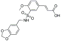 (2E)-3-(3-([(1,3-BENZODIOXOL-5-YLMETHYL)AMINO]SULFONYL)-4-METHOXYPHENYL)ACRYLIC ACID Struktur