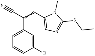 2-(3-CHLOROPHENYL)-3-[2-(ETHYLSULFANYL)-1-METHYL-1H-IMIDAZOL-5-YL]ACRYLONITRILE Struktur