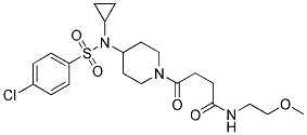 4-[4-[((4-CHLOROPHENYL)SULPHONYL)CYCLOPROPYLAMINO]PIPERIDIN-1-YL]-N-(2-METHOXYETHYL)-4-OXOBUTANAMIDE Struktur