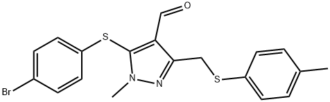 5-[(4-BROMOPHENYL)SULFANYL]-1-METHYL-3-([(4-METHYLPHENYL)SULFANYL]METHYL)-1H-PYRAZOLE-4-CARBALDEHYDE Struktur