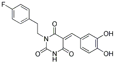 (5E)-5-(3,4-DIHYDROXYBENZYLIDENE)-1-[2-(4-FLUOROPHENYL)ETHYL]PYRIMIDINE-2,4,6(1H,3H,5H)-TRIONE Struktur