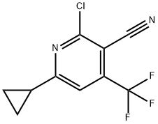 2-CHLORO-6-CYCLOPROPYL-4-(TRIFLUOROMETHYL)NICOTINONITRILE Struktur