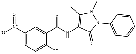 N-(2,3-DIMETHYL-5-OXO-1-PHENYL(3-PYRAZOLIN-4-YL))(2-CHLORO-5-NITROPHENYL)FORMAMIDE Struktur