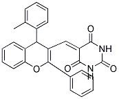 5-((2-PHENYL-4-O-TOLYL-4H-CHROMEN-3-YL)METHYLENE)PYRIMIDINE-2,4,6(1H,3H,5H)-TRIONE Struktur