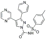 N-[(4-METHYLPHENYL)SULPHONYL]-4-(PYRAZIN-2-YL)-3-(PYRIDIN-4-YL)PYRAZOLE-1-CARBOXAMIDE Struktur