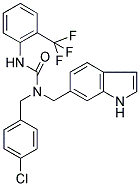 N-(4-CHLOROBENZYL)-N-[((1H)-INDOL-6-YL)METHYL]-N'-[2-(TRIFLUOROMETHYL)PHENYL]UREA Struktur