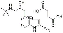 4-(3-[(1,1-DIMETHYLETHYL)AMINO]-2-HYDROXYPROPYL)-1H-INDOLE-2-CARBONITRILE HEMIFUMARATE Struktur