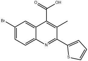 6-BROMO-3-METHYL-2-THIOPHEN-2-YL-QUINOLINE-4-CARBOXYLIC ACID Struktur