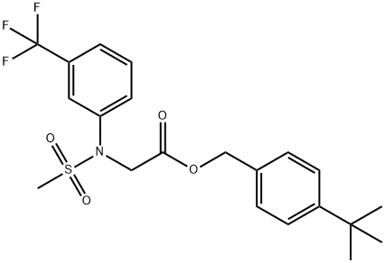 4-(TERT-BUTYL)BENZYL 2-[(METHYLSULFONYL)-3-(TRIFLUOROMETHYL)ANILINO]ACETATE Struktur