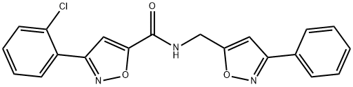 3-(2-CHLOROPHENYL)-N-[(3-PHENYL-5-ISOXAZOLYL)METHYL]-5-ISOXAZOLECARBOXAMIDE Struktur