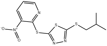 2-([5-(ISOBUTYLSULFANYL)-1,3,4-THIADIAZOL-2-YL]SULFANYL)-3-NITROPYRIDINE Struktur