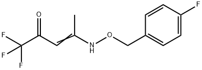 (E)-1,1,1-TRIFLUORO-4-([(4-FLUOROBENZYL)OXY]AMINO)-3-PENTEN-2-ONE Struktur