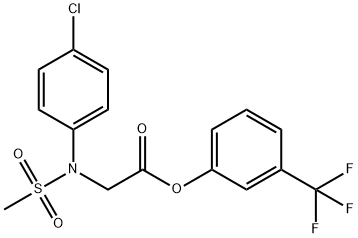 3-(TRIFLUOROMETHYL)PHENYL 2-[4-CHLORO(METHYLSULFONYL)ANILINO]ACETATE Struktur