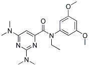 2,6-BIS(DIMETHYLAMINO)-N-(3,5-DIMETHOXYPHENYL)-N-ETHYLPYRIMIDINE-4-CARBOXAMIDE Struktur