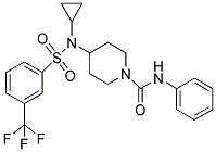 4-[CYCLOPROPYL[((3-TRIFLUOROMETHYL)PHENYL)SULPHONYL]AMINO]-N-PHENYLPIPERIDINE-1-CARBOXAMIDE Struktur