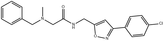 2-[BENZYL(METHYL)AMINO]-N-([3-(4-CHLOROPHENYL)-5-ISOXAZOLYL]METHYL)ACETAMIDE Struktur