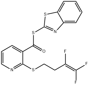 S-(1,3-BENZOTHIAZOL-2-YL) 2-[(3,4,4-TRIFLUORO-3-BUTENYL)SULFANYL]-3-PYRIDINECARBOTHIOATE Struktur