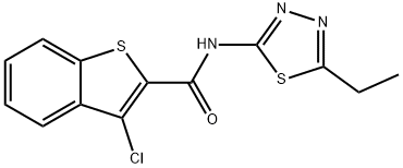 3-CHLORO-N-(5-ETHYL-1,3,4-THIADIAZOL-2-YL)-1-BENZOTHIOPHENE-2-CARBOXAMIDE Struktur