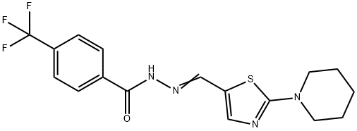 N'-[(E)-(2-PIPERIDINO-1,3-THIAZOL-5-YL)METHYLIDENE]-4-(TRIFLUOROMETHYL)BENZENECARBOHYDRAZIDE Struktur