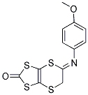 (5Z)-5-[(4-METHOXYPHENYL)IMINO]-5,6-DIHYDRO[1,3]DITHIOLO[4,5-B][1,4]DITHIIN-2-ONE Struktur