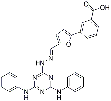 (E)-3-(5-((2-(4,6-BIS(PHENYLAMINO)-1,3,5-TRIAZIN-2-YL)HYDRAZONO)METHYL)FURAN-2-YL)BENZOIC ACID Struktur