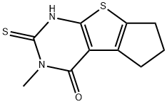 2-MERCAPTO-3-METHYL-3,5,6,7-TETRAHYDRO-4H-CYCLOPENTA[4,5]THIENO[2,3-D]PYRIMIDIN-4-ONE Struktur