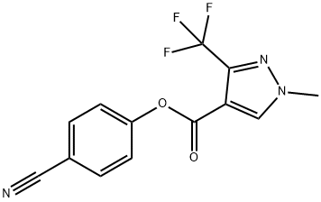 4-CYANOPHENYL 1-METHYL-3-(TRIFLUOROMETHYL)-1H-PYRAZOLE-4-CARBOXYLATE Struktur