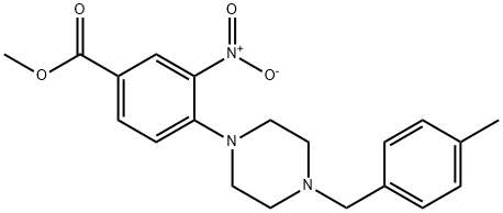 METHYL 4-[4-(4-METHYLBENZYL)PIPERAZINO]-3-NITROBENZENECARBOXYLATE Struktur