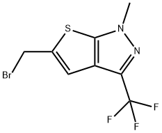 5-(BROMOMETHYL)-1-METHYL-3-(TRIFLUOROMETHYL)-1H-THIENO[2,3-C]PYRAZOLE Struktur