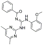 N-{(1E)-[(4,6-DIMETHYLPYRIMIDIN-2-YL)AMINO][(2-METHOXYPHENYL)AMINO]METHYLENE}BENZAMIDE Struktur