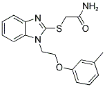 2-((1-[2-(3-METHYLPHENOXY)ETHYL]-1H-BENZIMIDAZOL-2-YL)THIO)ACETAMIDE Struktur