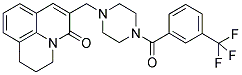 N-[(2,3-DIHYDRO-5-OXO-(1H,5H)-BENZO[IJ]QUINOLIZIN-6-YL)METHYL]-N'-[3-(TRIFLUOROMETHYL)BENZOYL]PIPERAZINE Struktur