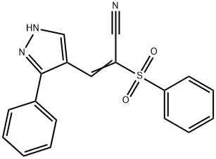 (Z)-3-(3-PHENYL-1H-PYRAZOL-4-YL)-2-(PHENYLSULFONYL)-2-PROPENENITRILE Struktur