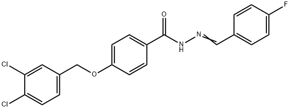 4-[(3,4-DICHLOROBENZYL)OXY]-N'-[(E)-(4-FLUOROPHENYL)METHYLIDENE]BENZENECARBOHYDRAZIDE Struktur