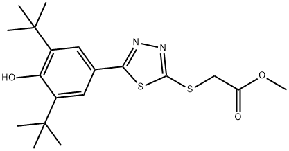 METHYL 2-((5-[3,5-DI(TERT-BUTYL)-4-HYDROXYPHENYL]-1,3,4-THIADIAZOL-2-YL)SULFANYL)ACETATE Struktur