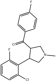 [4-(2-CHLORO-6-FLUOROPHENYL)-1-METHYLTETRAHYDRO-1H-PYRROL-3-YL](4-FLUOROPHENYL)METHANONE Struktur