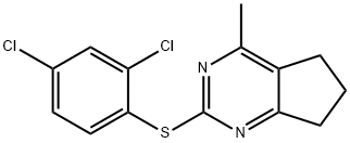 2,4-DICHLOROPHENYL 4-METHYL-6,7-DIHYDRO-5H-CYCLOPENTA[D]PYRIMIDIN-2-YL SULFIDE Struktur