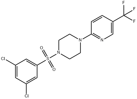 1-[(3,5-DICHLOROPHENYL)SULFONYL]-4-[5-(TRIFLUOROMETHYL)-2-PYRIDINYL]PIPERAZINE Struktur