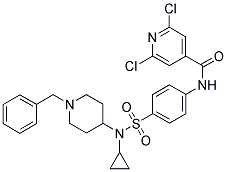 N-[4-(((1-BENZYLPIPERIDIN-4-YL)CYCLOPROPYLAMINO)SULPHONYL)PHENYL]-2,6-DICHLOROPYRIDINE-4-CARBOXAMIDE Struktur