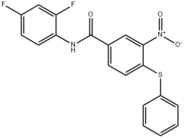 N-(2,4-DIFLUOROPHENYL)-3-NITRO-4-(PHENYLSULFANYL)BENZENECARBOXAMIDE Struktur