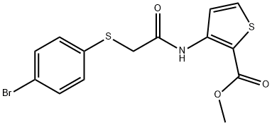 METHYL 3-((2-[(4-BROMOPHENYL)SULFANYL]ACETYL)AMINO)-2-THIOPHENECARBOXYLATE Struktur