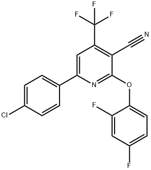 6-(4-CHLOROPHENYL)-2-(2,4-DIFLUOROPHENOXY)-4-(TRIFLUOROMETHYL)NICOTINONITRILE Struktur