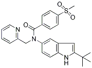 N-(2-TERT-BUTYL-(1H)-INDOL-5-YL)-4-(METHYLSULPHONYL)-N-(2-PYRIDINYLMETHYL)BENZAMIDE Struktur