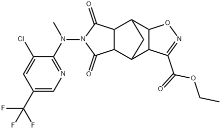 ETHYL 10-[[3-CHLORO-5-(TRIFLUOROMETHYL)-2-PYRIDINYL](METHYL)AMINO]-9,11-DIOXO-3-OXA-4,10-DIAZATETRACYCLO[5.5.1.0(2,6).0(8,12)]TRIDEC-4-ENE-5-CARBOXYLATE Struktur