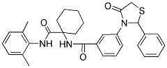 N-(1-(2,6-DIMETHYLPHENYLCARBAMOYL)CYCLOHEXYL)-3-(4-OXO-2-PHENYLTHIAZOLIDIN-3-YL)BENZAMIDE Struktur