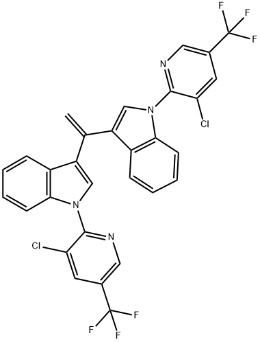 1-[3-CHLORO-5-(TRIFLUOROMETHYL)-2-PYRIDINYL]-3-(1-(1-[3-CHLORO-5-(TRIFLUOROMETHYL)-2-PYRIDINYL]-1H-INDOL-3-YL)VINYL)-1H-INDOLE Struktur