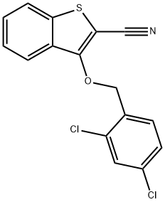 3-[(2,4-DICHLOROBENZYL)OXY]-1-BENZOTHIOPHENE-2-CARBONITRILE Struktur